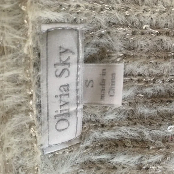 OLIVIA SKY CARDIGAN SMALL  BRAND NEW WITH TAG COLOR IVORY SEQUINS - Picture 3 of 4